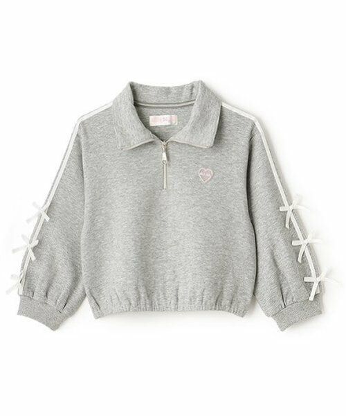 mezzo piano / メゾピアノ スウェット | リボンライン　ハーフジップトレーナー | 詳細12