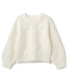 mezzo piano / メゾピアノ ニット・セーター | リボンいっぱい　ニットプルオーバー