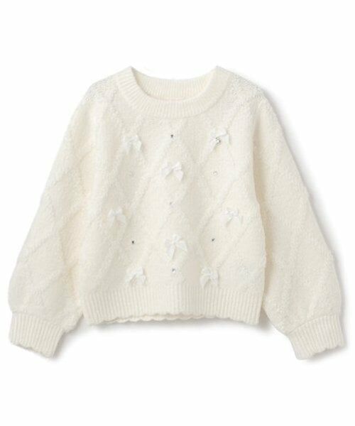 mezzo piano / メゾピアノ ニット・セーター | リボンいっぱい　ニットプルオーバー | 詳細13