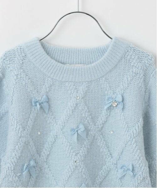 mezzo piano / メゾピアノ ニット・セーター | リボンいっぱい　ニットプルオーバー | 詳細5