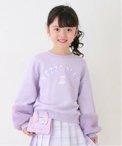 mezzo piano / メゾピアノ スウェット | どうぶつロゴ　ファー袖トレーナー