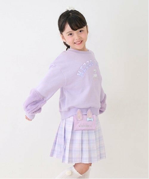 mezzo piano / メゾピアノ スウェット | どうぶつロゴ　ファー袖トレーナー | 詳細3