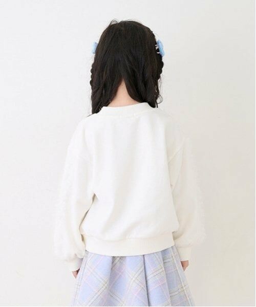 mezzo piano / メゾピアノ スウェット | 袖チュールフリル　トレーナー | 詳細1