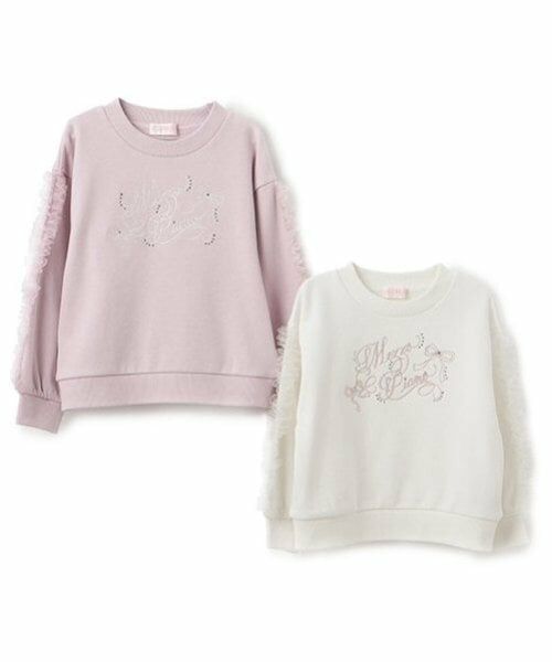 mezzo piano / メゾピアノ スウェット | 袖チュールフリル　トレーナー | 詳細10