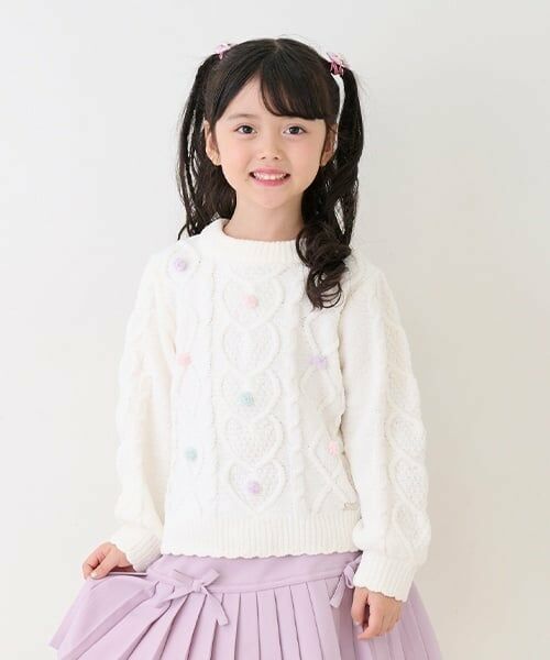 mezzo piano / メゾピアノ ニット・セーター | カラフルポンポン　モールニットプルオーバー | 詳細11