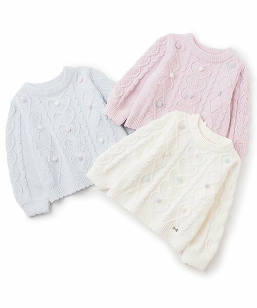 mezzo piano / メゾピアノ ニット・セーター | カラフルポンポン　モールニットプルオーバー | 詳細6