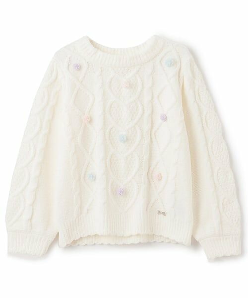 mezzo piano / メゾピアノ ニット・セーター | カラフルポンポン　モールニットプルオーバー | 詳細9