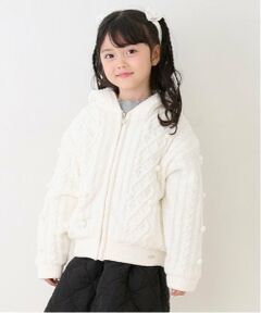 mezzo piano / メゾピアノ パーカー | モールニット　裏ボア　ジップパーカ