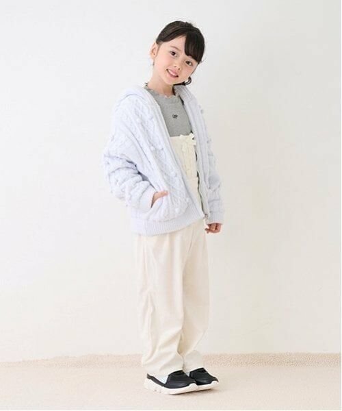 mezzo piano / メゾピアノ パーカー | モールニット　裏ボア　ジップパーカ | 詳細1