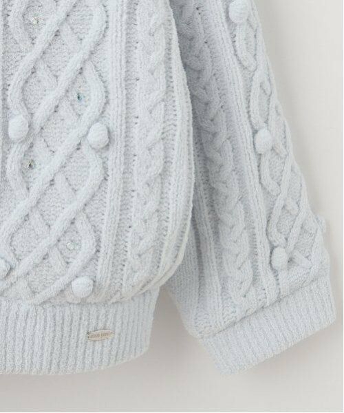 mezzo piano / メゾピアノ パーカー | モールニット　裏ボア　ジップパーカ | 詳細12