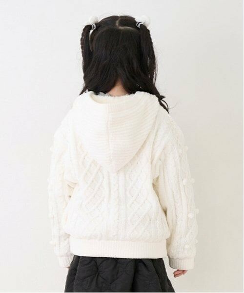 mezzo piano / メゾピアノ パーカー | モールニット　裏ボア　ジップパーカ | 詳細2