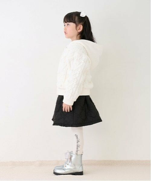 mezzo piano / メゾピアノ パーカー | モールニット　裏ボア　ジップパーカ | 詳細3