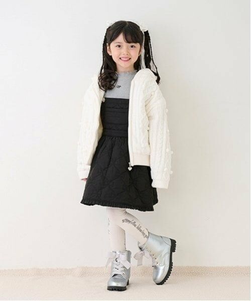 mezzo piano / メゾピアノ パーカー | モールニット　裏ボア　ジップパーカ | 詳細6