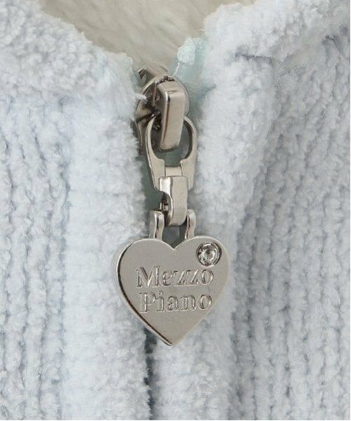 mezzo piano / メゾピアノ パーカー | モールニット　裏ボア　ジップパーカ | 詳細9