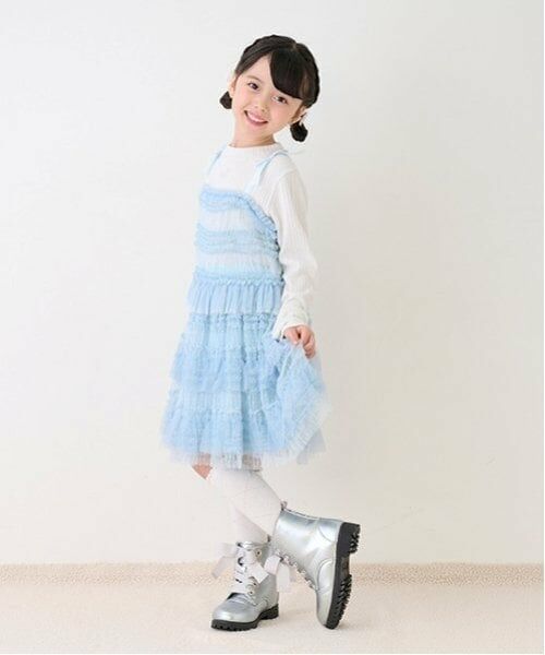 mezzo piano / メゾピアノ Tシャツ | チュールビスチェ＆長袖Tシャツセット | 詳細1