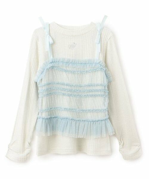 mezzo piano / メゾピアノ Tシャツ | チュールビスチェ＆長袖Tシャツセット | 詳細18