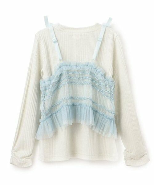 mezzo piano / メゾピアノ Tシャツ | チュールビスチェ＆長袖Tシャツセット | 詳細6