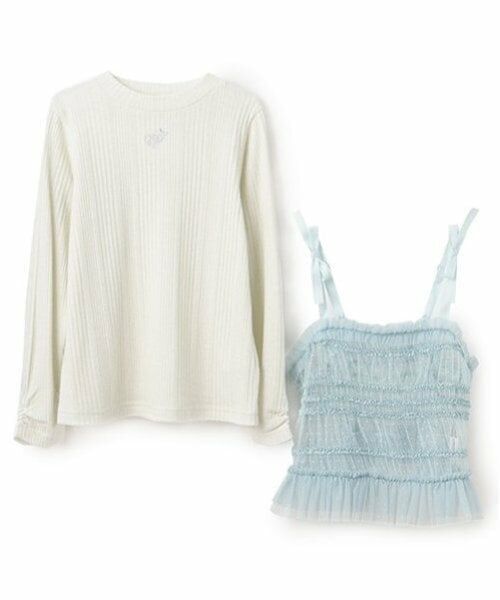 mezzo piano / メゾピアノ Tシャツ | チュールビスチェ＆長袖Tシャツセット | 詳細7