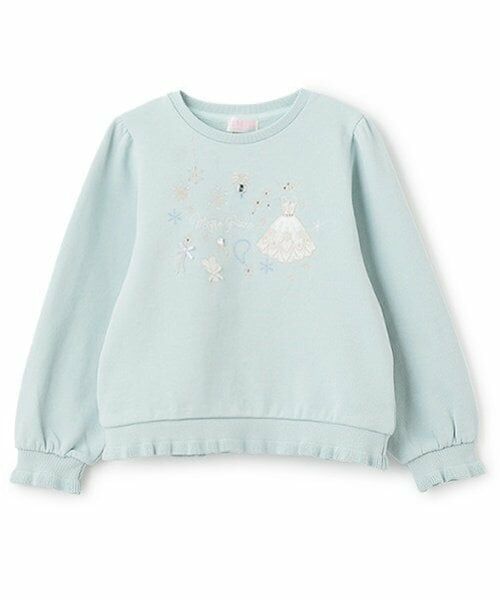 mezzo piano / メゾピアノ スウェット | スノー刺繍　トレーナー（ミント）