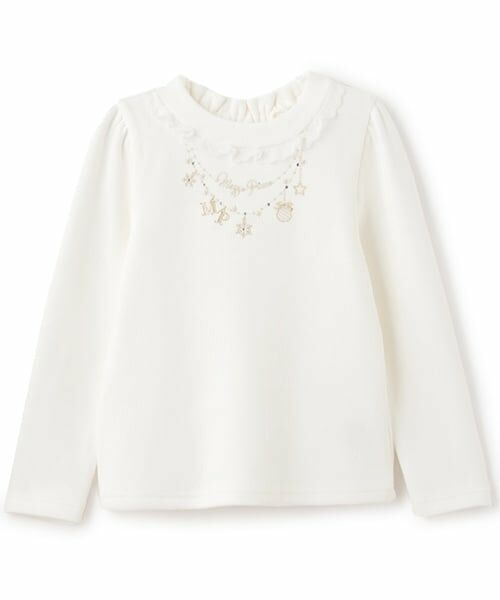 mezzo piano / メゾピアノ Tシャツ | ネックレス刺繍　プチハイネックTシャツ | 詳細10