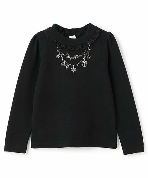 mezzo piano / メゾピアノ Tシャツ | ネックレス刺繍　プチハイネックTシャツ | 詳細11