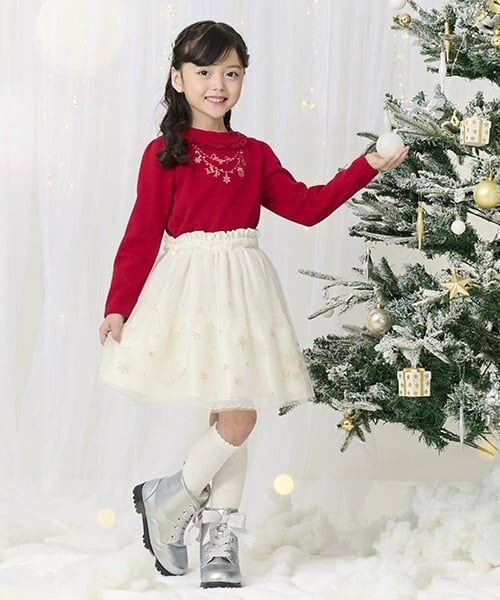 mezzo piano / メゾピアノ Tシャツ | ネックレス刺繍　プチハイネックTシャツ | 詳細14