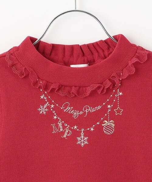 mezzo piano / メゾピアノ Tシャツ | ネックレス刺繍　プチハイネックTシャツ | 詳細2