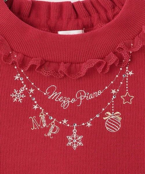 mezzo piano / メゾピアノ Tシャツ | ネックレス刺繍　プチハイネックTシャツ | 詳細3