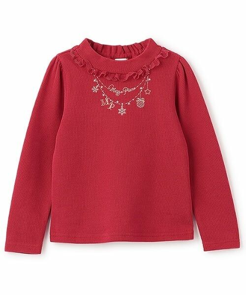 mezzo piano / メゾピアノ Tシャツ | ネックレス刺繍　プチハイネックTシャツ | 詳細9