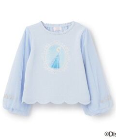 mezzo piano / メゾピアノ スウェット | 【アナと雪の女王】袖チュール　裾スカラップトレーナー