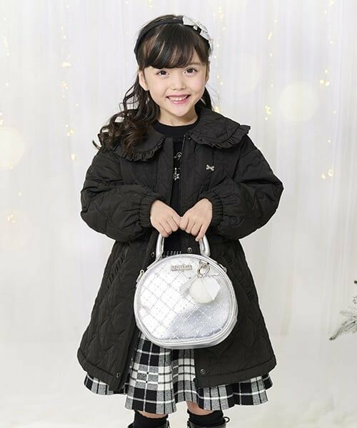 mezzo piano / メゾピアノ ブルゾン | リボンキルト　ジャケット（黒）