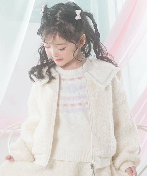 mezzo piano / メゾピアノ ブルゾン | シャギーチェック・ボア　セーラーブルゾン | 詳細13