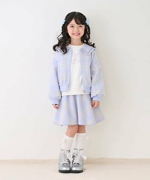 mezzo piano / メゾピアノ ブルゾン | シャギーチェック・ボア　セーラーブルゾン | 詳細18