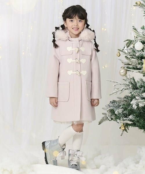 mezzo piano / メゾピアノ その他アウター | フェイクファーつき　ダッフルコート（ライト ピンク）