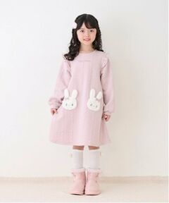 mezzo piano / メゾピアノ ミニ丈・ひざ丈ワンピース | どうぶつアップリケ　ジャガードワンピース