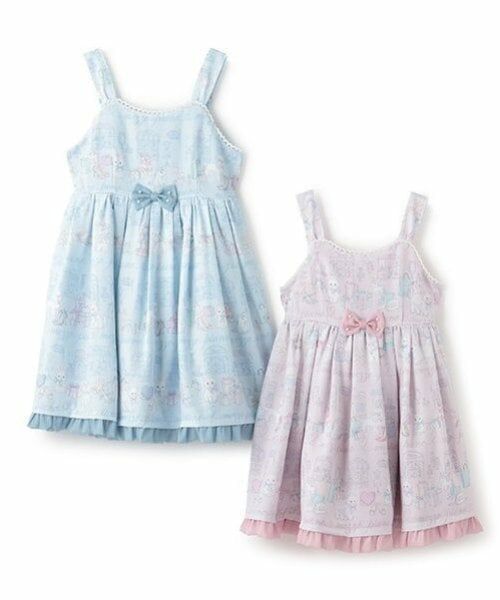 mezzo piano / メゾピアノ ミニ丈・ひざ丈ワンピース | ショッピング柄　キャミワンピース | 詳細14