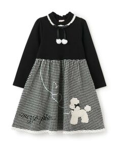 mezzo piano / メゾピアノ ミニ丈・ひざ丈ワンピース | プードル千鳥　ドッキングワンピース