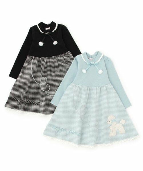 mezzo piano / メゾピアノ ミニ丈・ひざ丈ワンピース | プードル千鳥　ドッキングワンピース | 詳細13