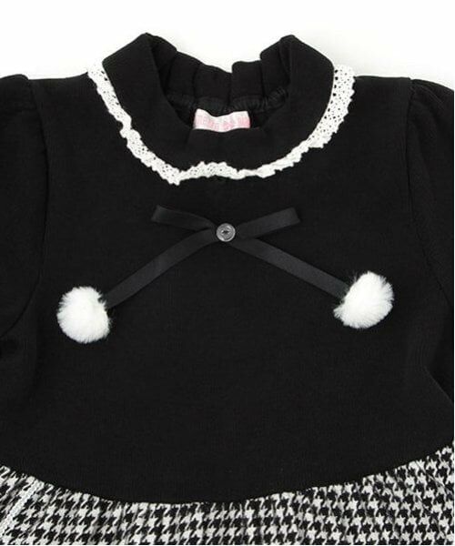 mezzo piano / メゾピアノ ミニ丈・ひざ丈ワンピース | プードル千鳥　ドッキングワンピース | 詳細5