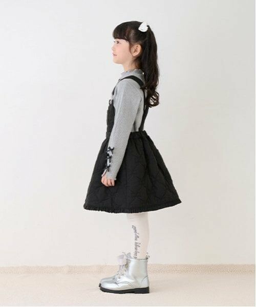 mezzo piano / メゾピアノ ミニ・ひざ丈スカート | リボンキルト 2wayサロペットスカート | 詳細1