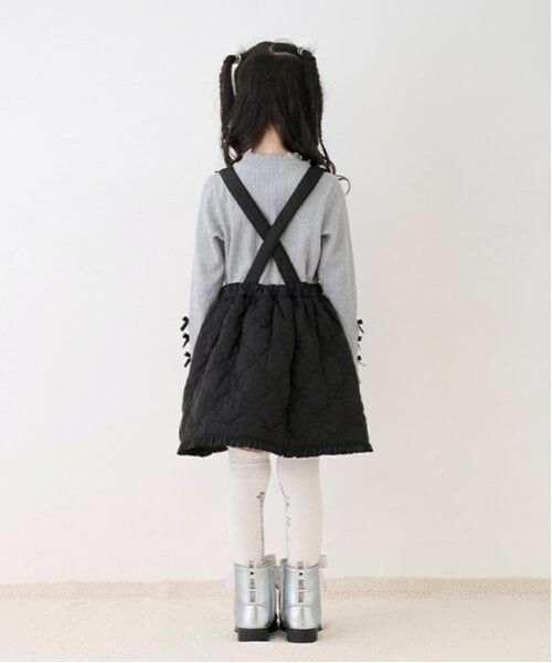 mezzo piano / メゾピアノ ミニ・ひざ丈スカート | リボンキルト 2wayサロペットスカート | 詳細2