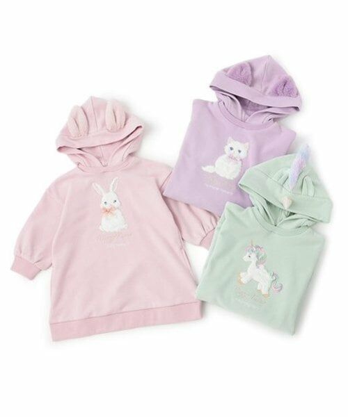 mezzo piano / メゾピアノ ミニ丈・ひざ丈ワンピース | どうぶつモチーフ　パーカワンピース | 詳細21