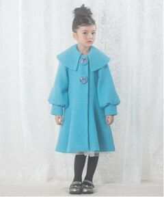 mezzo piano / メゾピアノ その他アウター | ビッグカラーフレアコート　ボタンブローチつき