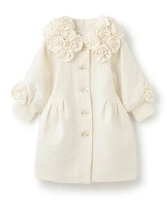 mezzo piano / メゾピアノ その他アウター | お花モチーフ付　バルーンコート