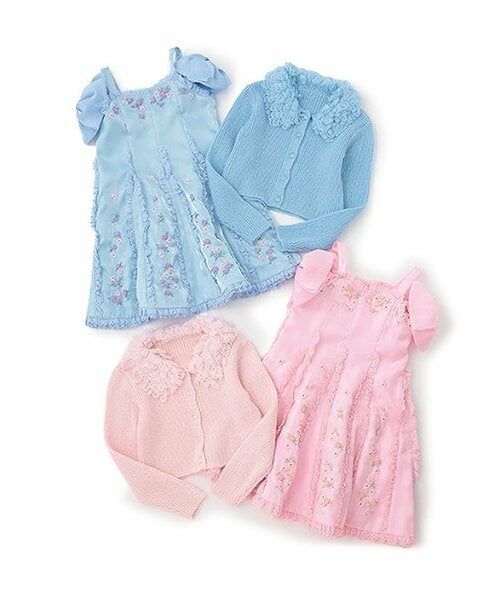 mezzo piano / メゾピアノ ミニ丈・ひざ丈ワンピース | ニットボレロ＆花刺繍ワンピース　セット | 詳細16