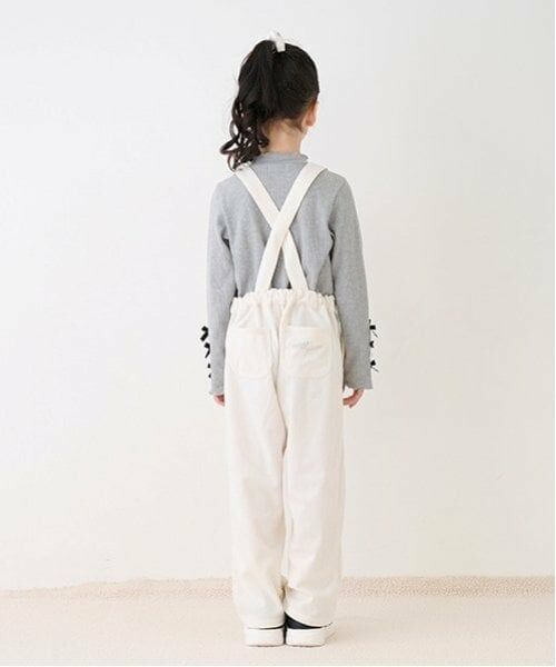 mezzo piano / メゾピアノ サロペット・オールインワン | 裏起毛デニム・コール天　レースアップ　サロペットパンツ | 詳細2