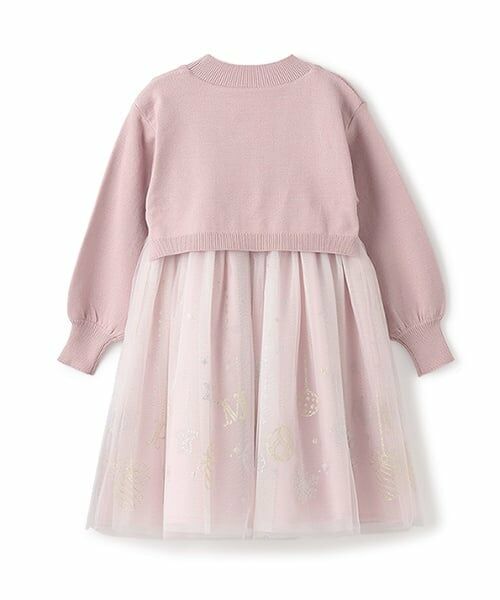 mezzo piano / メゾピアノ ミニ丈・ひざ丈ワンピース | オーナメントチュール　ドッキングワンピース | 詳細1