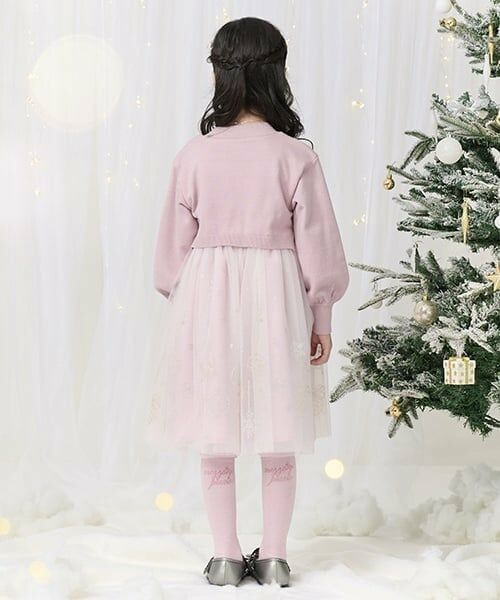 mezzo piano / メゾピアノ ミニ丈・ひざ丈ワンピース | オーナメントチュール　ドッキングワンピース | 詳細17