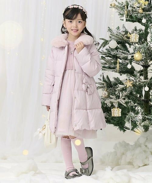 mezzo piano / メゾピアノ ミニ丈・ひざ丈ワンピース | オーナメントチュール　ドッキングワンピース | 詳細19