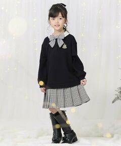 mezzo piano / メゾピアノ ミニ丈・ひざ丈ワンピース | チェックプリーツ　ドッキングワンピース